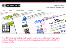 Tablet Screenshot of hbproducts.net